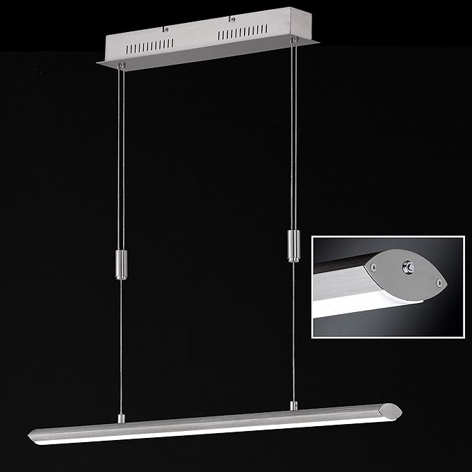 Fischer & Honsel Fischer & Honsel Hanglamp Beat TW 1x LED 37,0 Watt, aluminiumkleuren, 3 niveaus CCT, in hoogte verstelbaar, traploos dimbaar, 60547, 113 x 8 x 160 cm (LxBxH), 4100 lm, 2700 K / 3350 K / 4000 K photo 3