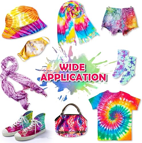 Miniatura 5 de Kit de teñido anudado de 3.4 onzas, 25 colores para niños, kit de teñido anudado no tóxico para grupos grandes, suministros de tinte de tela para