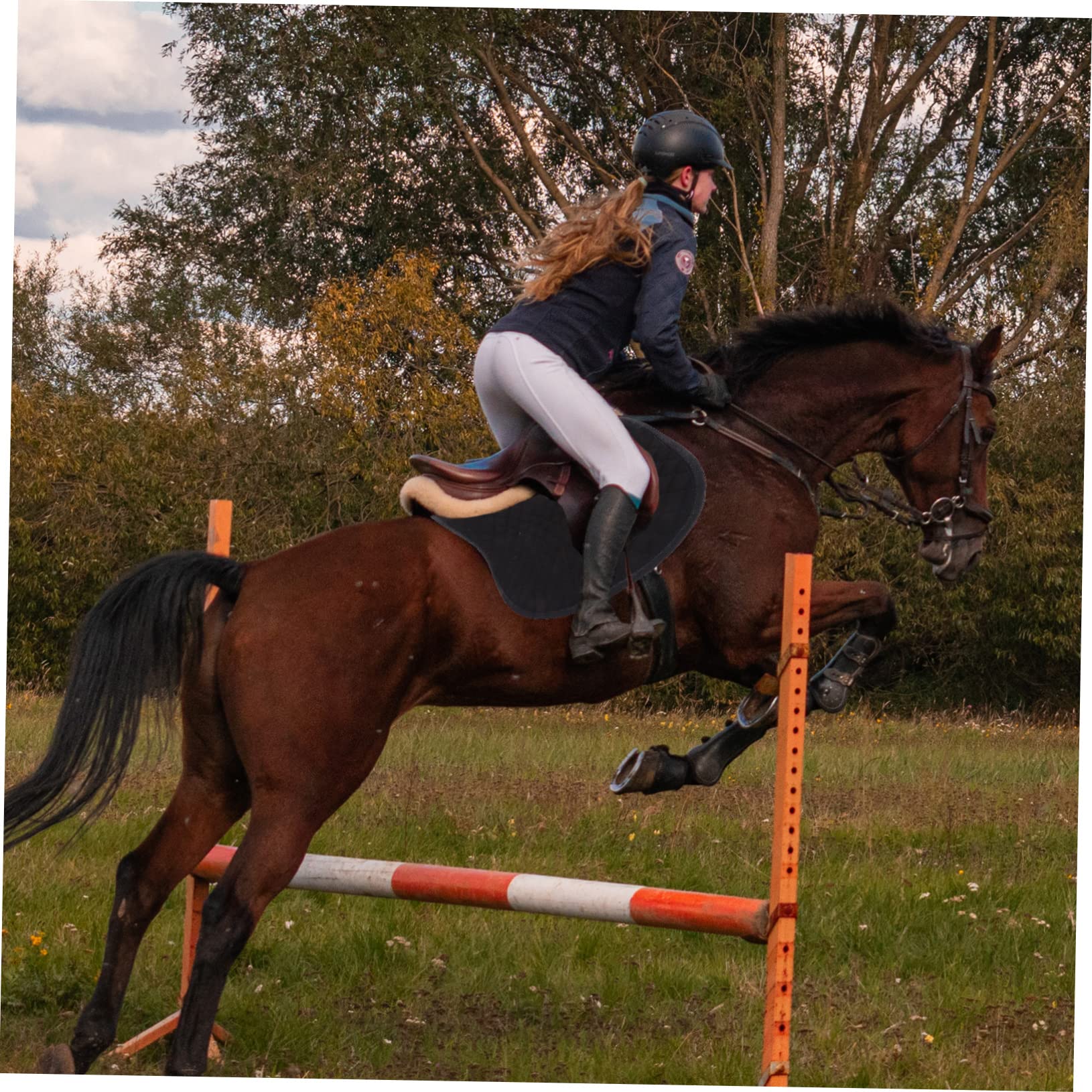 Kisangel Almohadilla Antideslizante para Caballo con Funda de Asiento Acolchada y Correa para Silla de Montar