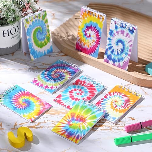 Miniatura 4 de 24 cuadernos de teñido anudado con teñido anudado, recuerdos de fiesta, cuadernos en espiral, cuadernos pastel, cuadernos de bolsillo para niños,
