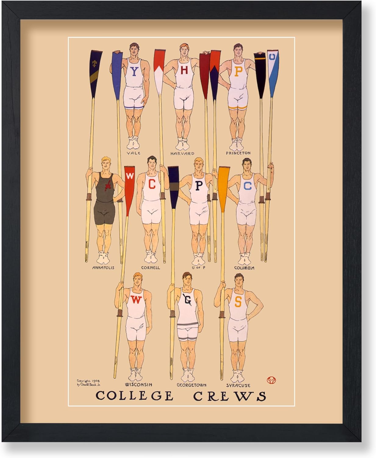 Poster Master Vintage Illustration Poster - Retro Sports Print - World Cup 1930, Uruguay, Football, Soccer, Fan - Gift for Athlete, Friend - Wall Decor for Home, Dorm, 11x14 Black Framed