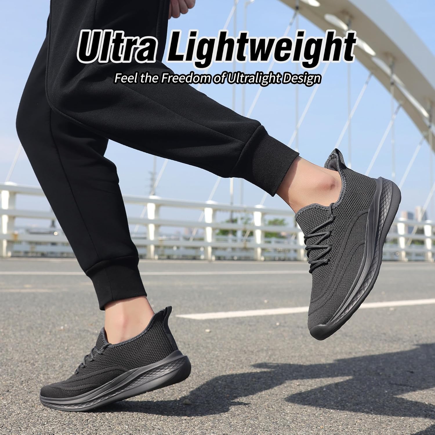 VAMJAM Men's Running Shoes Slip On Walking Shoes Non Slip Lightweight Workout Breathable Gym Sneakers Fashion Mesh Sneakers - Image 6