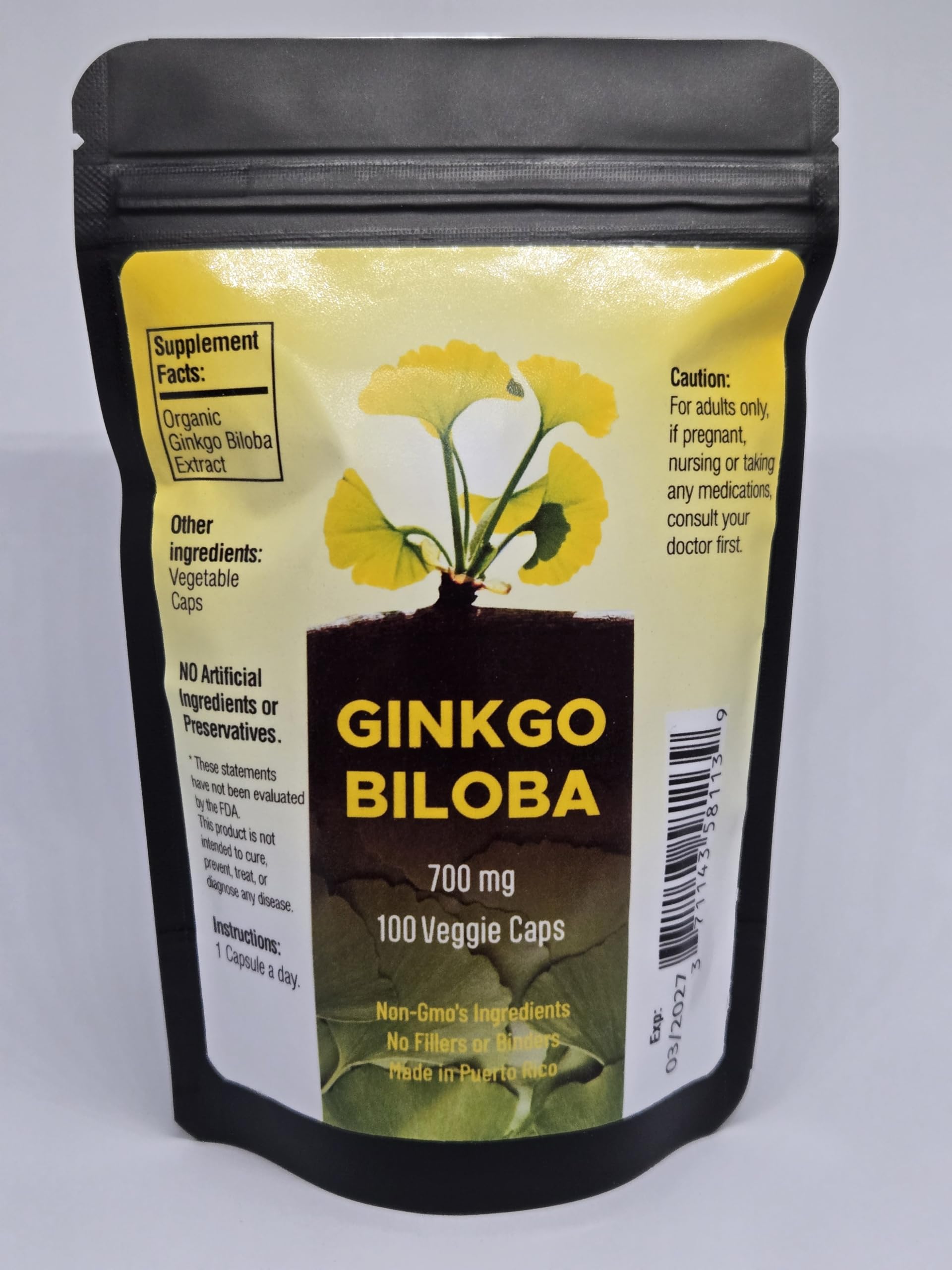 700mg Ginkgo Biloba Extract Capsules (100)