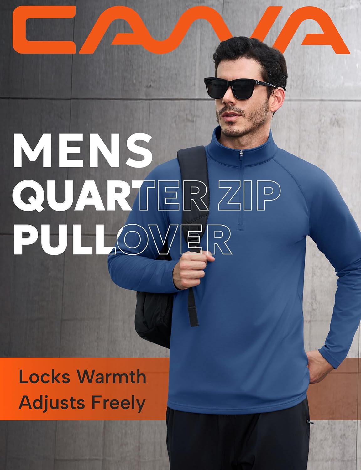 Cavva Mens Quarter Zip Pullover Thermal Fleece Lined Sweatshirts Long Sleeve 1/4 Zipper Athletic Winter Shirt - Image 2