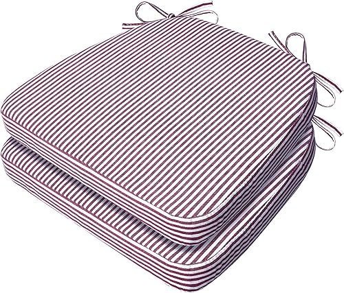 Miniatura 76 de AAAAAcessories Cojines en forma de D, espuma de 2 pulgadas de grosor, con lazos y funda extraíble lavable a máquina, 17 x 16 pulgadas, juego de 4