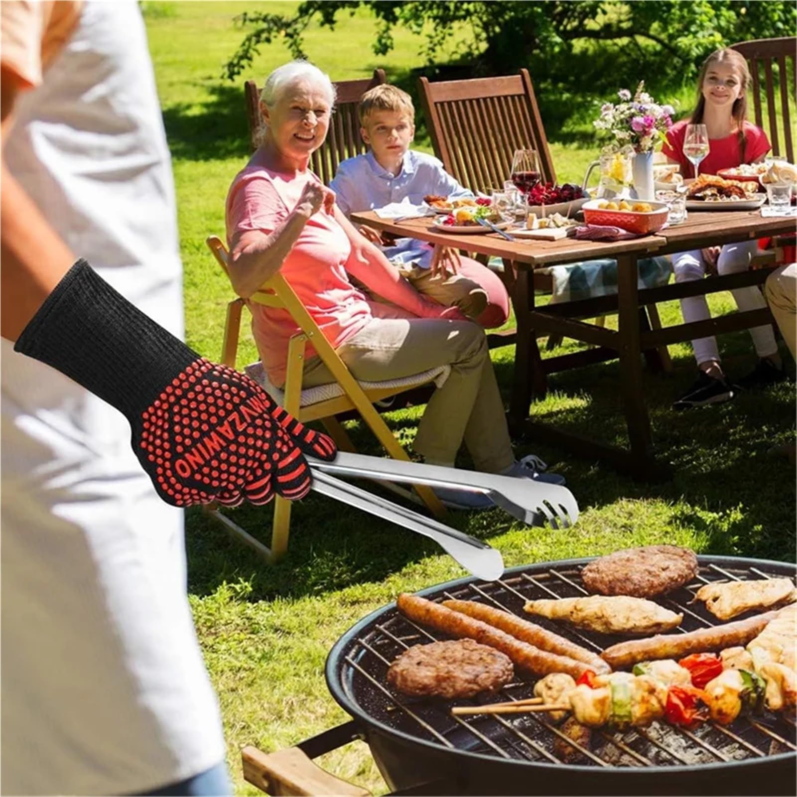 1 Paire de Gants BBQ ignifuges résistants à la Chaleur, Four en Silicone antidérapants, Cuisine, Cuisson au Barbecue pour Barbecue(Blue)
