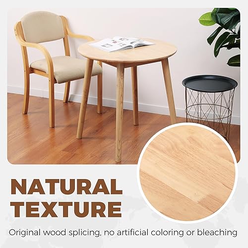 Miniatura 5 de Mesa de comedor redonda pequeña de 28.3 pulgadas para 2, mesa de comedor de madera que ahorra espacio, mesa de comedor de madera rústica, mesa de