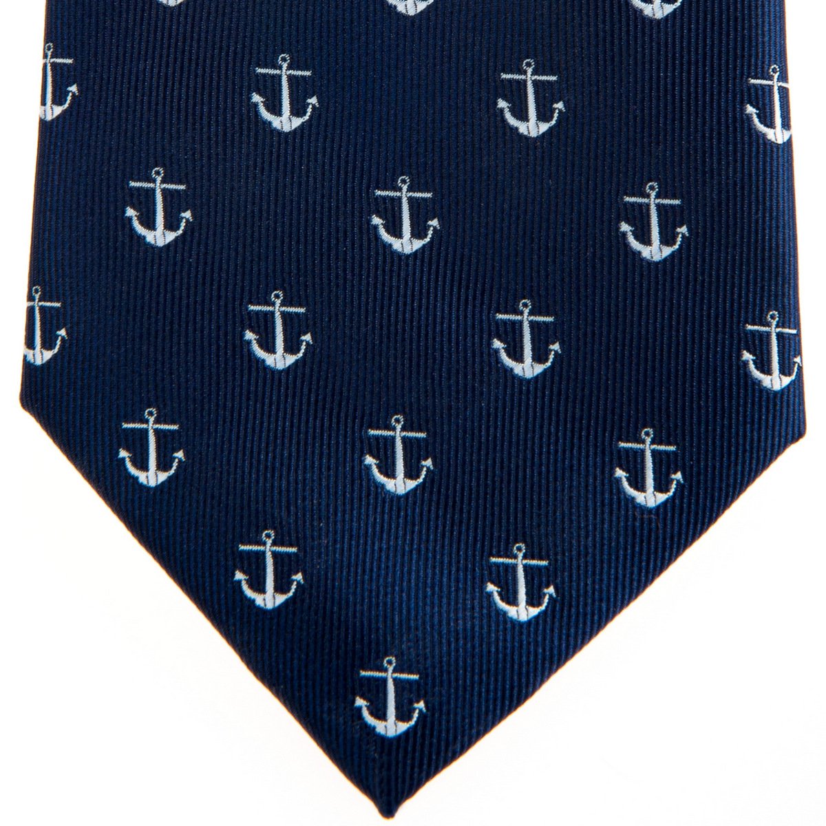 Patrón clásico de anclaje tejido microfibra 3.15 corbata de los hombres, Azul marino 2