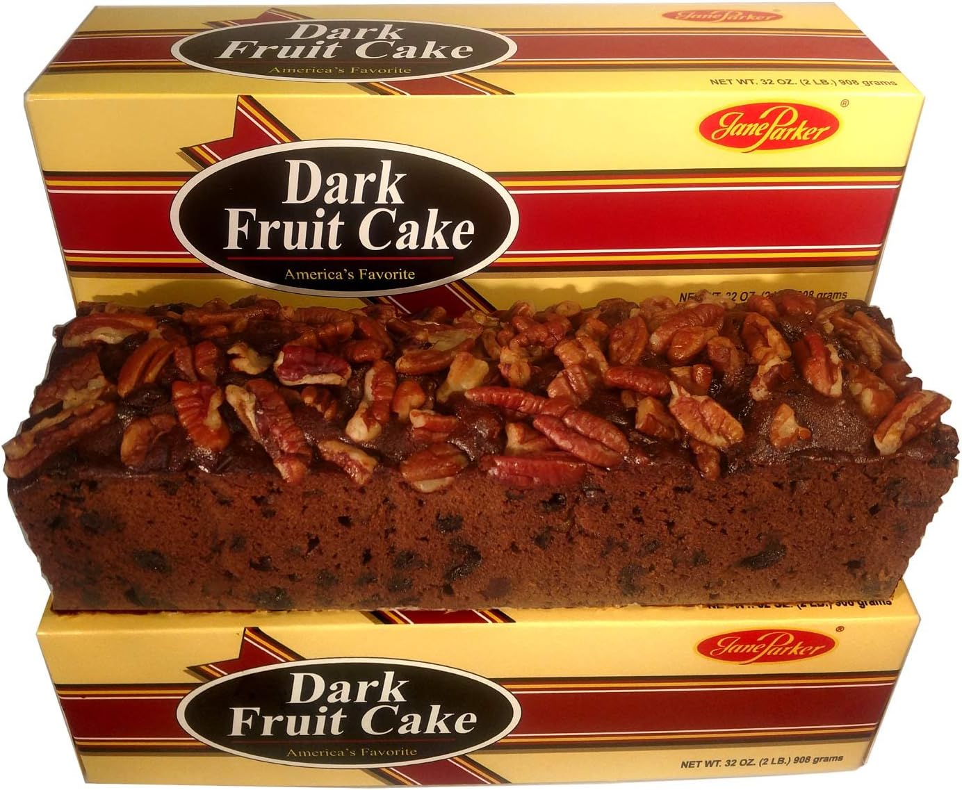 Jane Parker Fruitcake Dark Fruit Cake 2 Pound (32 Ounce) in a Box-Holiday Cake-Christmas Cake-Thanksgiving Cake