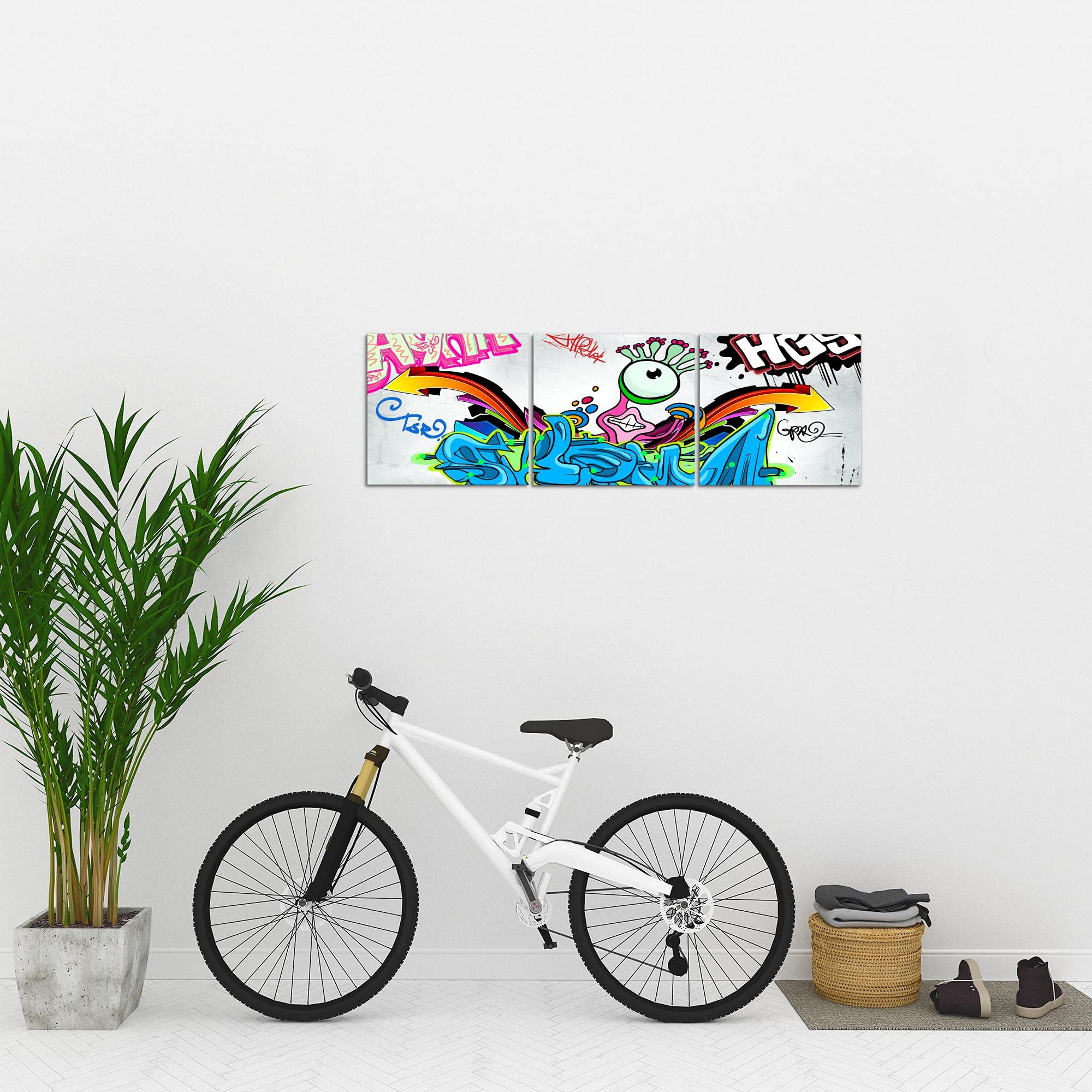Runa Art - Cuadros Graffiti 120 x 40 cm Cuadro in Lienzo no Tejido Vistoso Moderno Decoración de Pared 401633a