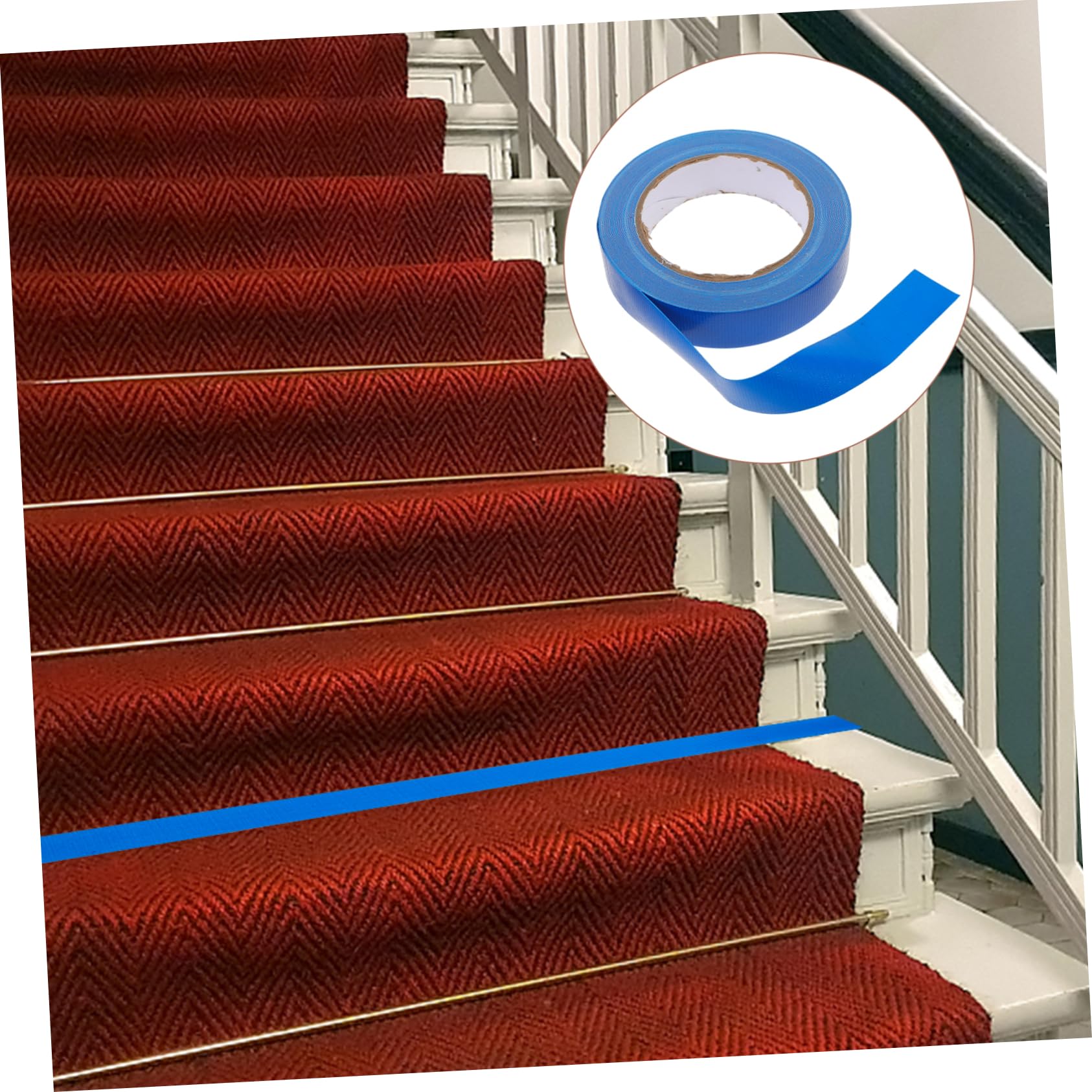 VILLCASE 5 Rouleaux Ruban Adhésif Double Face de Fixation Solide pour Tapis Réparation et Diy et Réutilisable pour Surfaces Flexibles et Rigides
