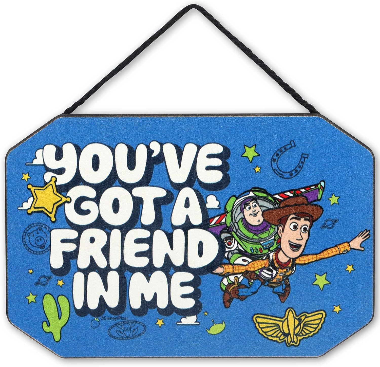 Disney Pixar Toy Story You've Got a Friend Hanging Wood Wall Decor - Fun Toy Story Sign for Bedroom or Play Room