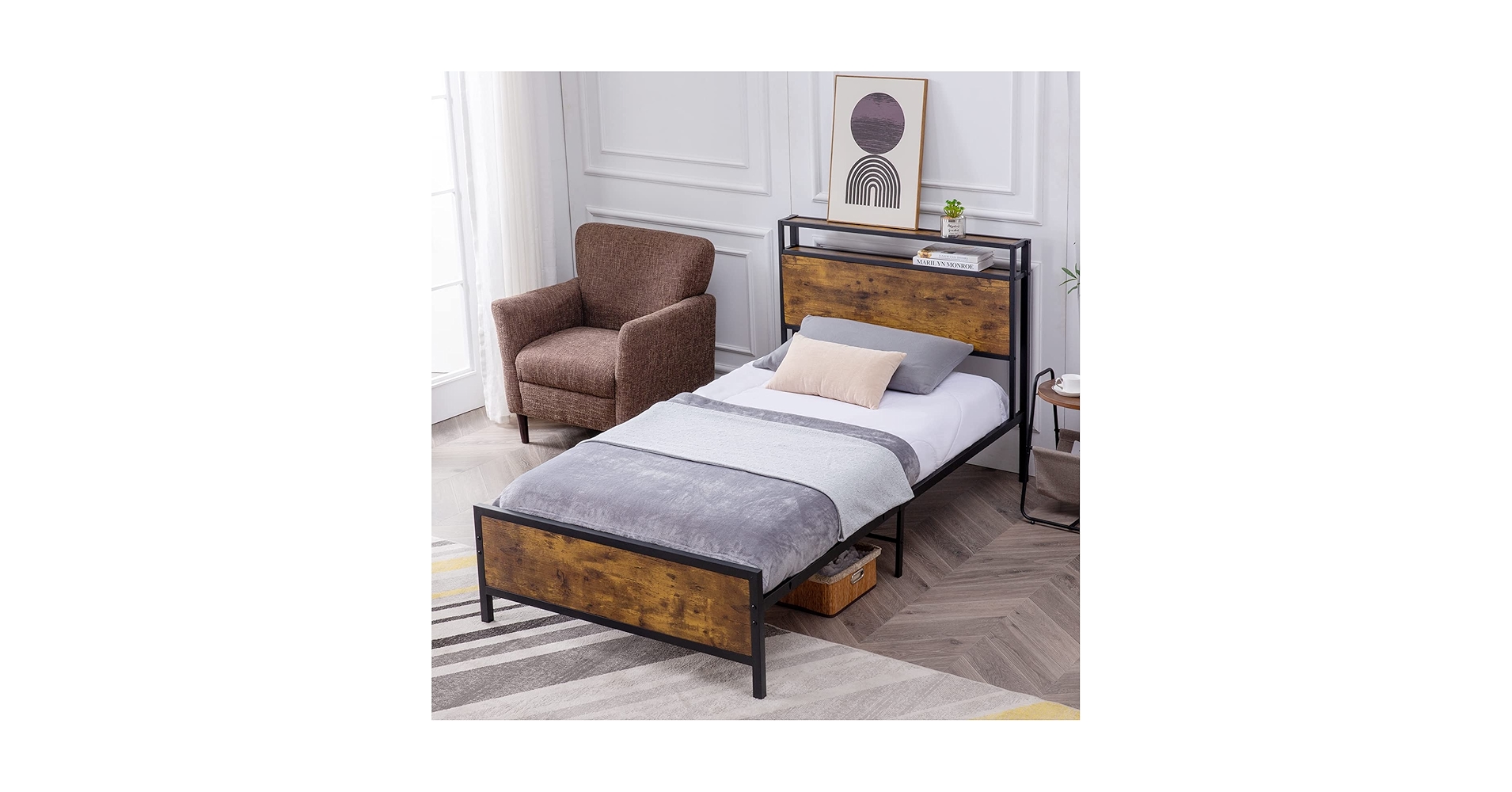 としはるさま専用wooden9 with FE83NV2 Free Shipping! 14 Inch Full Solid Wood Platform Bed Frame