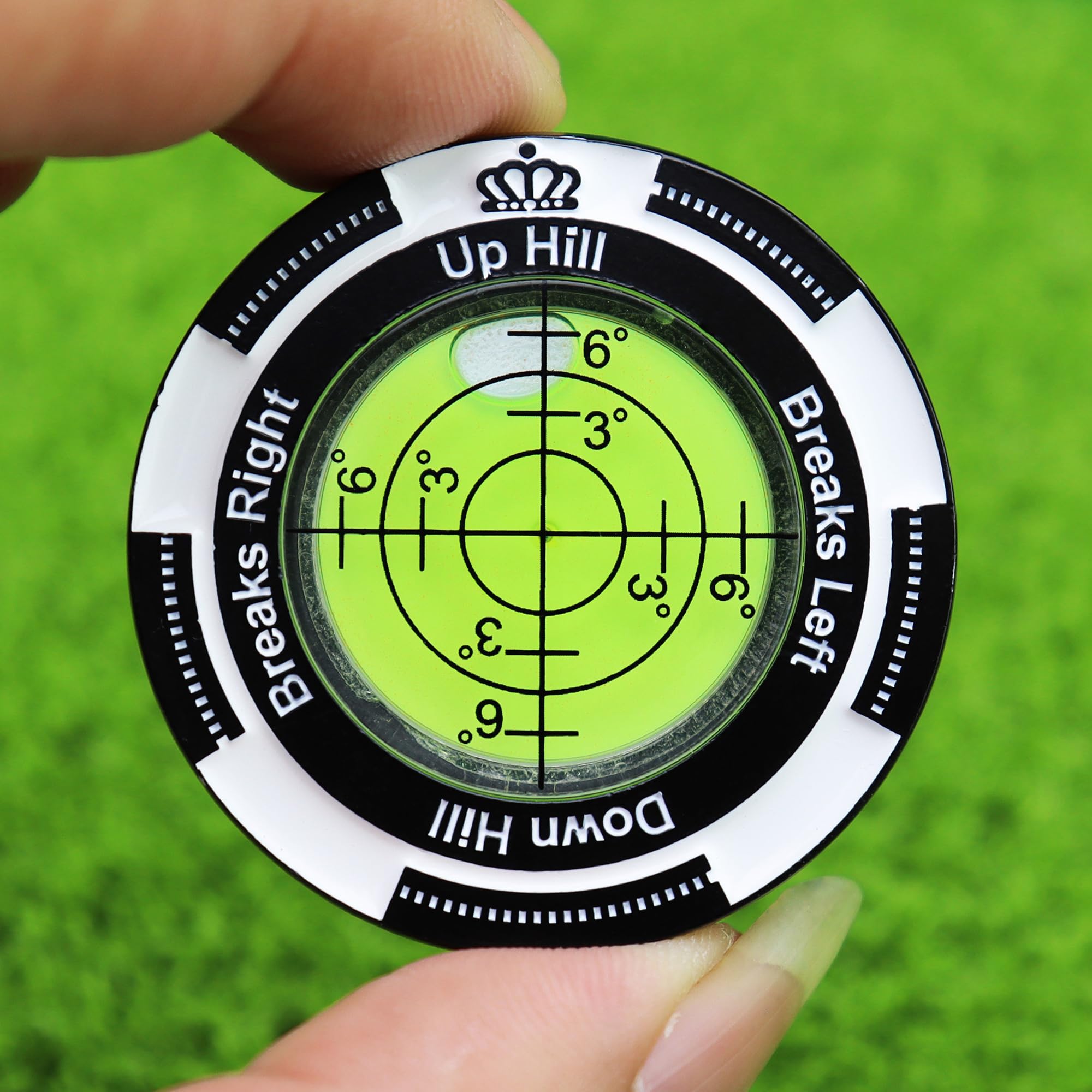 Golf Reader Horizontal Ball Marker z Poziomnicą, Precyzyjny Czytnik Zieleni, Klips na Czapkę