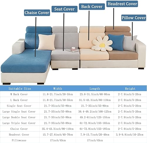 Miniatura 7 de Funda universal para sofá resistente al desgaste, fundas elásticas para sofá modular en forma de L, funda seccional izquierda y derecha, fundas de