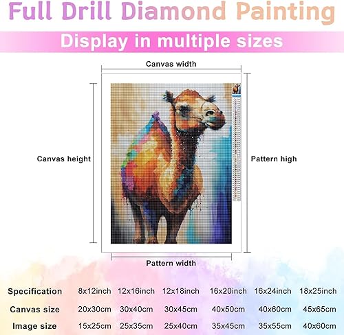Miniatura 4 de Pintura de diamante 5D camello, kit de pintura de diamantes de color camello de color, arte y manualidades de diamantes completos para adultos,