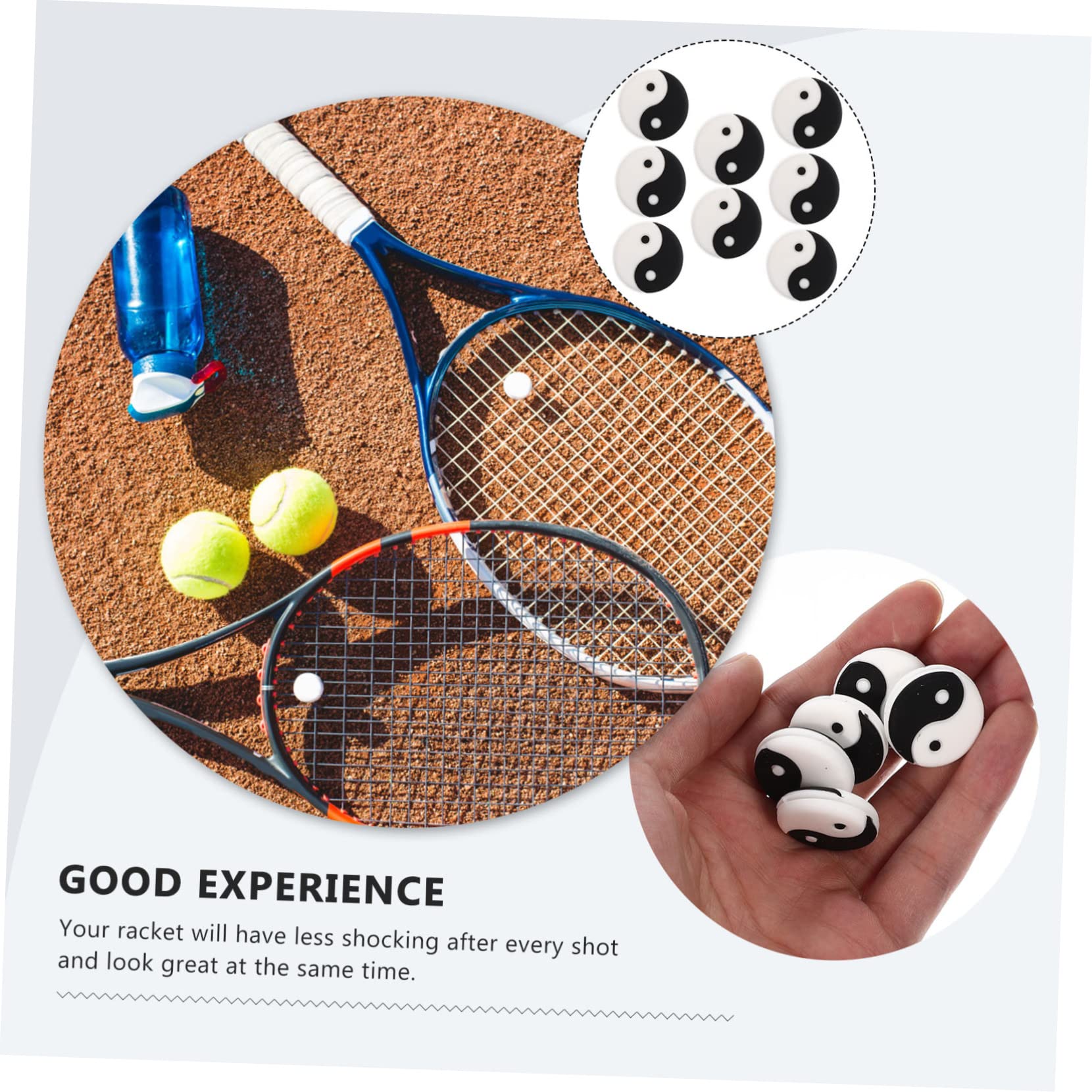 Toddmomy 8pcs Silicone Tennis Racket Dampeners Professional Shock Absorbers for Enhanced Comfort and Reduction Stylish Design Tennis Racket Supplies for Players