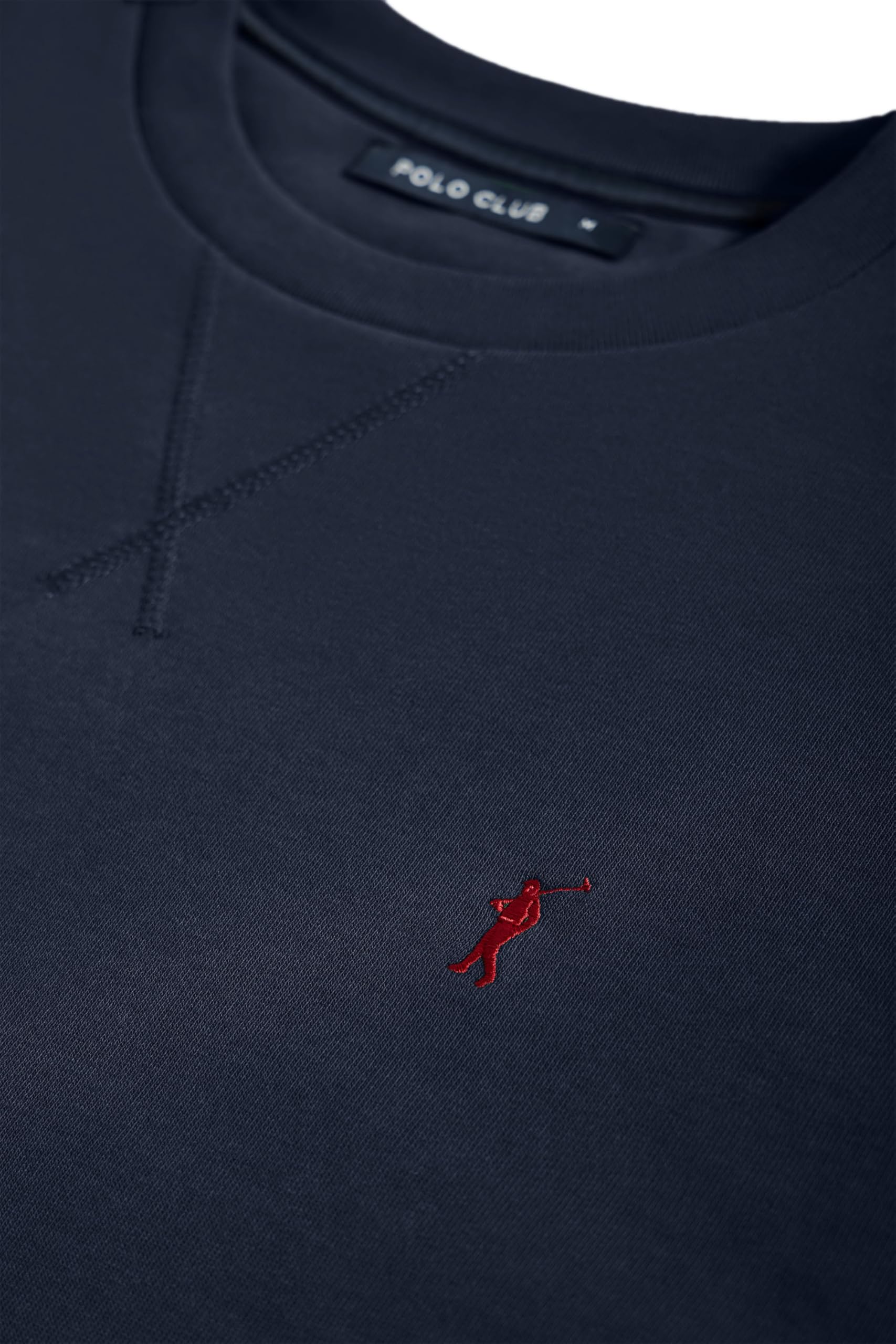Polo Club Herren Basic Sweatshirt mit Rundhals Einfarbig - Ohne Kapuze - 100% Baumwolle - Gesticktes Logo - Langarmshirts Crew Neck Men