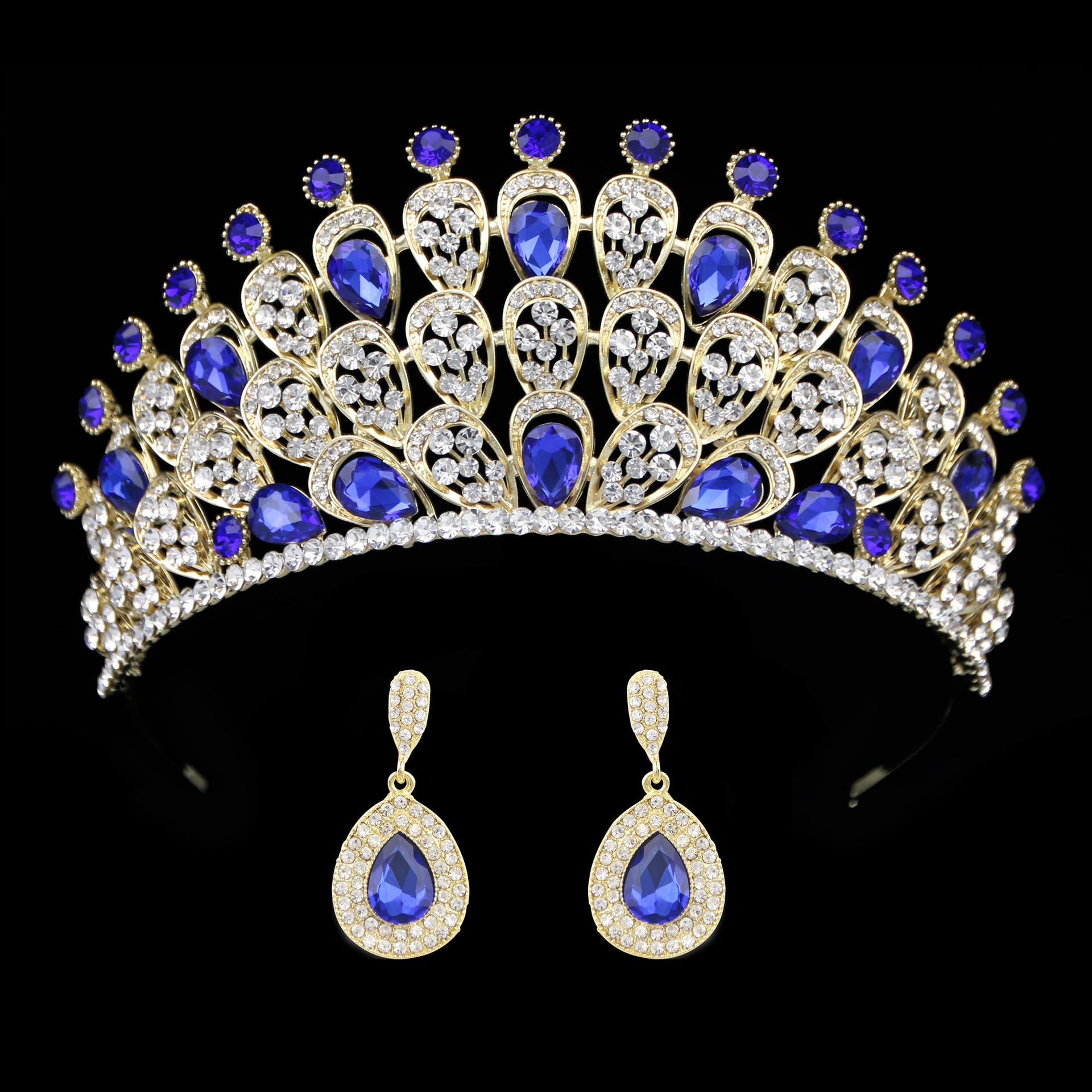 QXMYOO Tiaras de boda de cristal para mujer, tiara de corona de princesa para novia, niñas, diadema de diamantes de imitación para fiesta de quinceañera, cumpleaños, graduación, concurso, accesorios