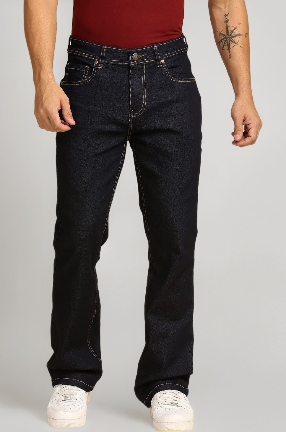 Men's Regular Fit Mid Rise Jeans