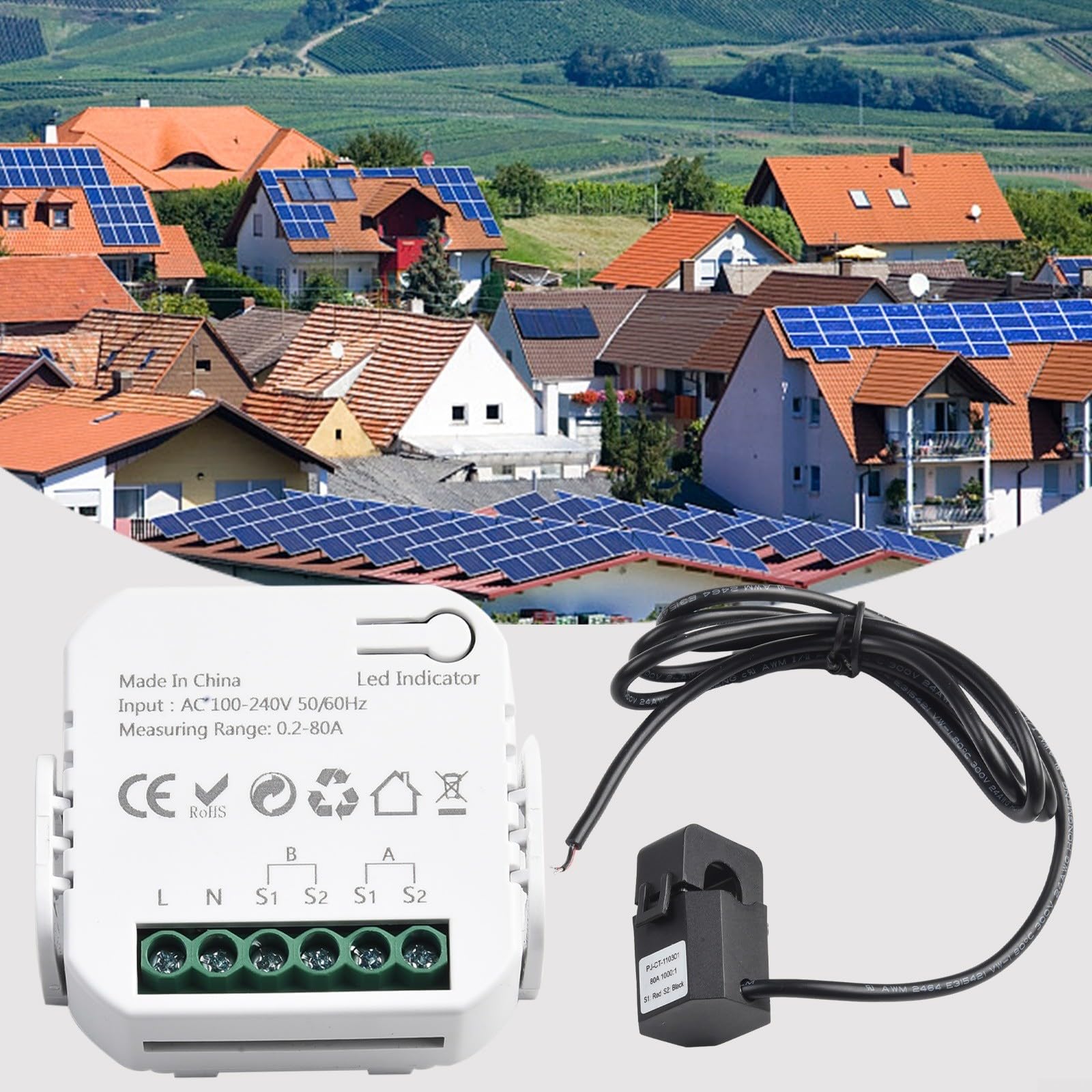 Do Tuya Smart 2-kanałowy dwukierunkowy licznik energii ze szczypcami CT, miernik prądu WiFi do inteligentnego domu, pomiar napięcia prądu prądu i mocy, częstotliwości AC 100-240 V, zdalne