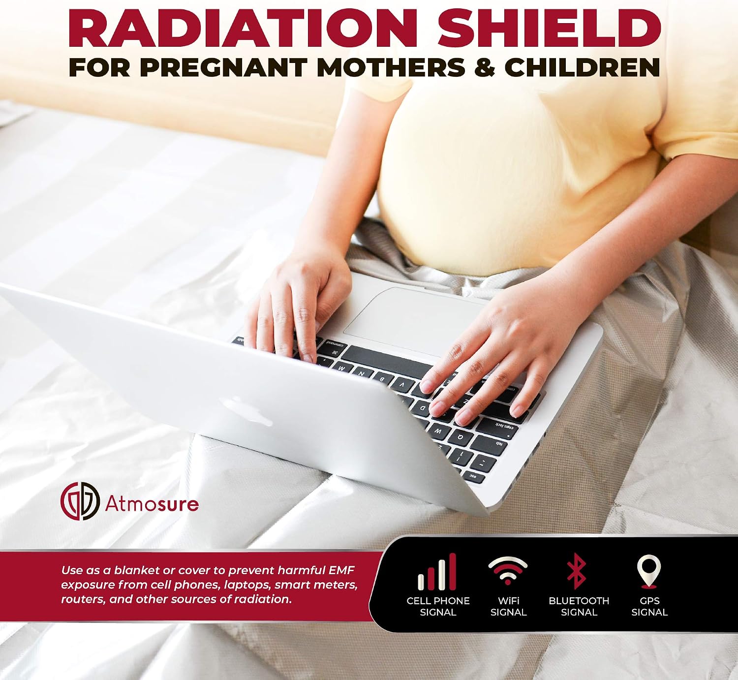 ATMOSURE Faraday Fabric & Tape Kit (1 Yard; 44 x 36 in Fabric; 197 in Tape) – Copper-Nickel Shielding for RFID Blocking and DIY Signal Isolation