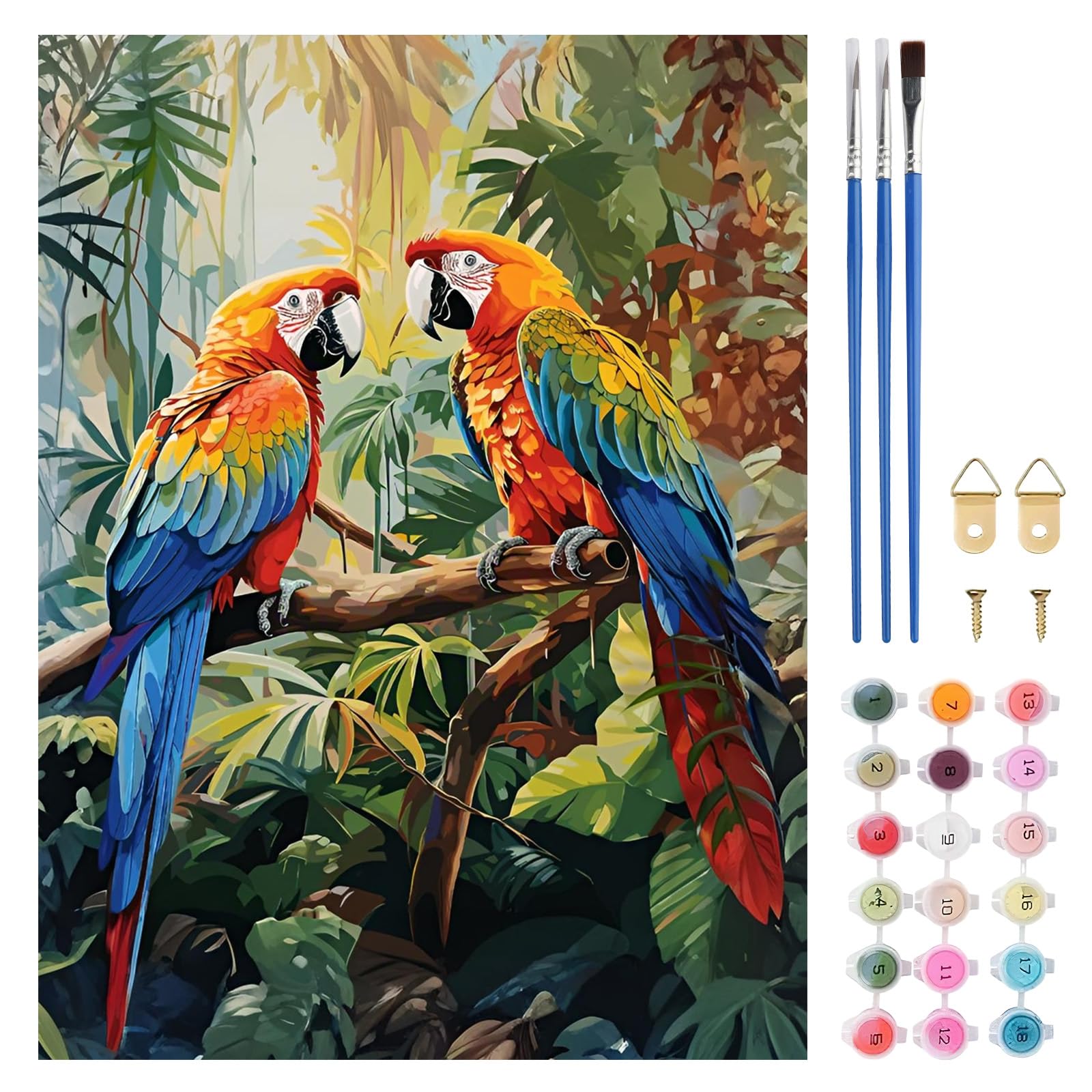 TLIOBLO Two Birds Paint by Numbers Kits for Adults, Adults Paint by Numbers on Canvas Kits Animals, Easy Acrylic Arts Beginners for Gifts Home Decor 30X40cm (Without Frame)