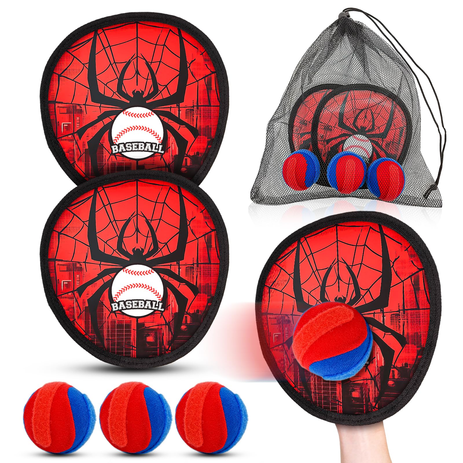 Toss and Catch Ball Game Set, Outdoor Games for Kids 3 4 5 6 7 8 9 10 11 12 Years Old Boys Girls, Outdoor Yard Games Beach Toys Pool Toys Sports & Outdoors Birthday Gifts (2 Paddles)