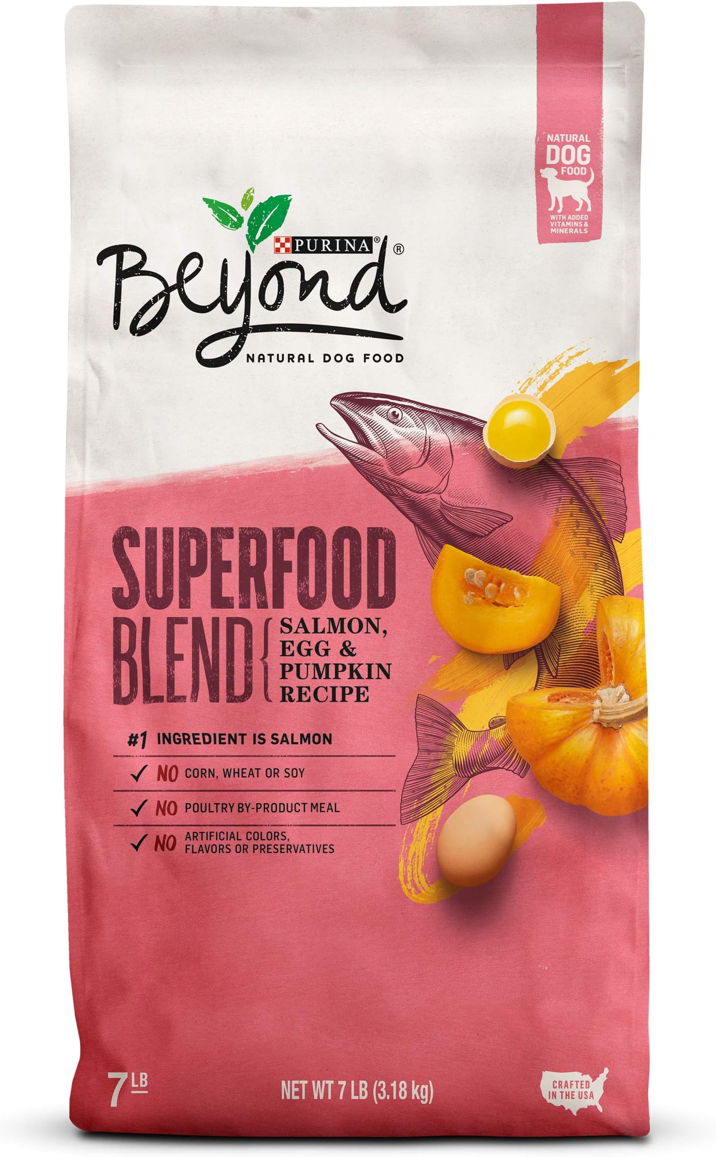 Purina Beyond Natural Dry Dog Food; Superfood Blend Salmon, Egg & Pumpkin Recipe - 7 lb. Bag