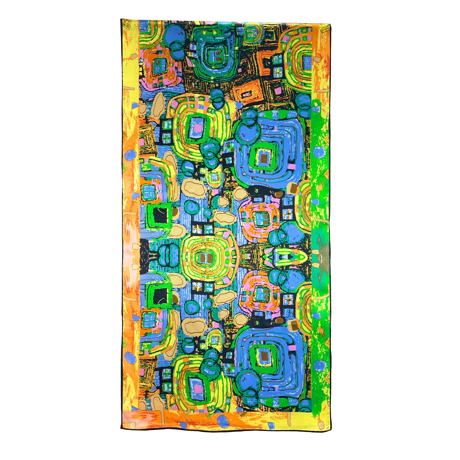 aningkimi 100% Mulberry Silk Scarf Women's Fashion Scarves Square and Long Bandana Shawls and Wraps Artist Collection Gift