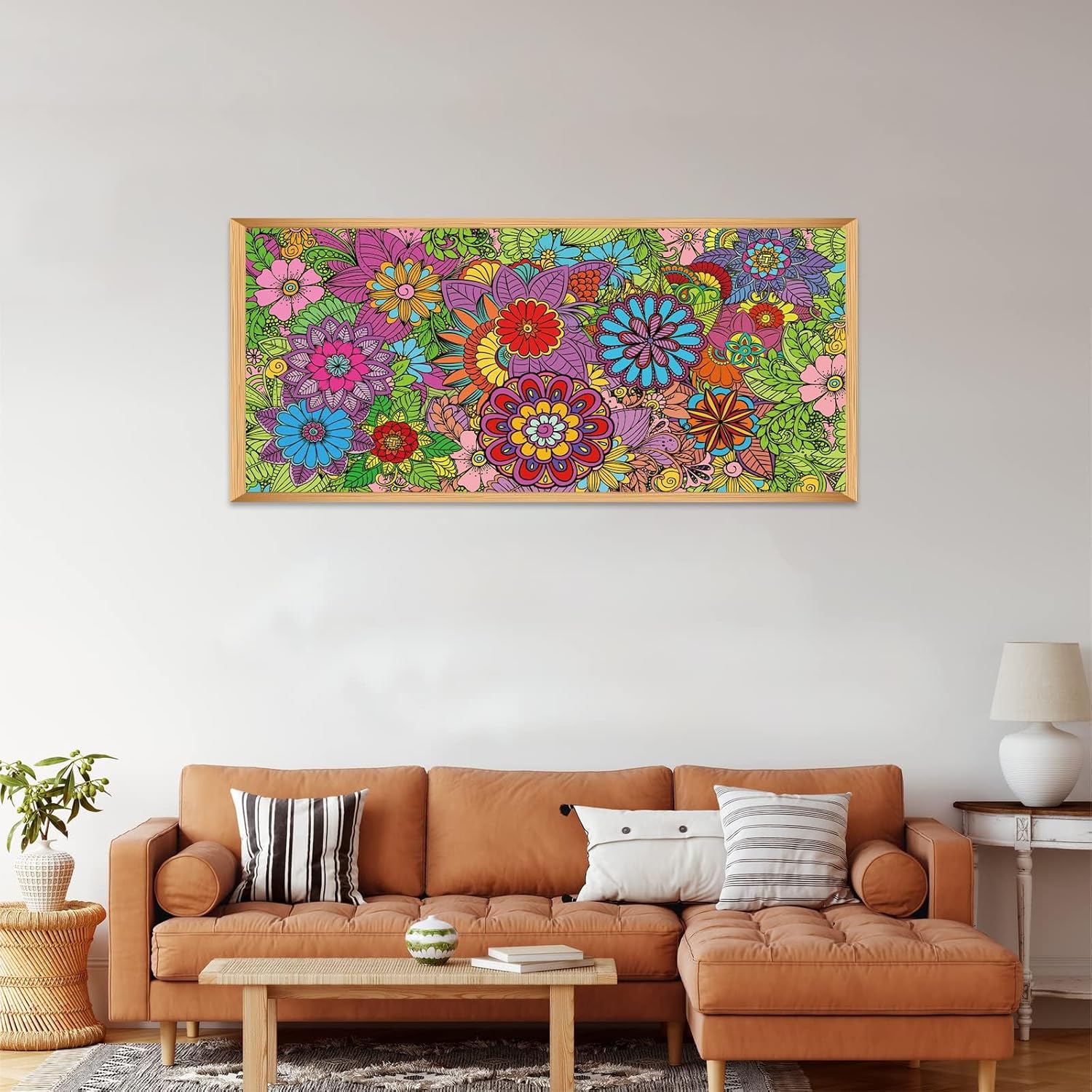 2Pack Jumbo Mandala Coloring Posters 50x30Inch Large Spring Mandala Flower Coloring Page Giant Mandala Coloring Tablecloth Wall Decor for Kids Teens Children Adults Art Craft Activity Party Supplies