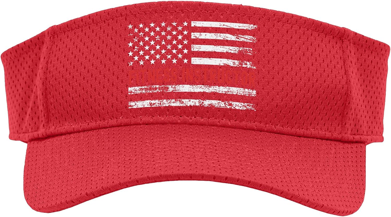 Fitness Instructor USA Flag Profession Retro Job Title Sport Sun Visor