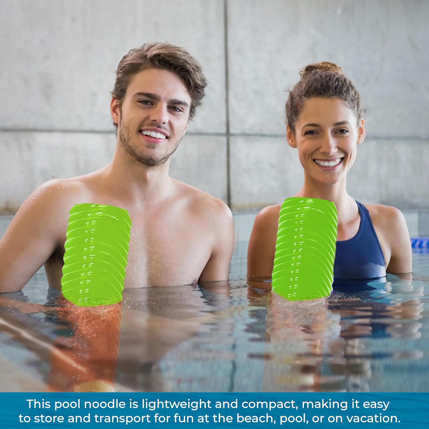 VOS Mega Foam Pool Wavy Noodle, Premium & Big, Super Soft Pool Noodle for Swimming and Floating, Pool Floats, Lake Floats - 1 Pack