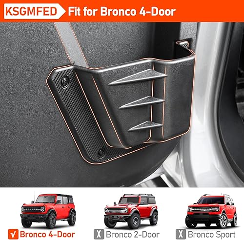Miniatura 3 de KSGMFED Bolsillos de almacenamiento para puerta trasera, soporte para tazas compatible con accesorios Ford Bronco, caja organizadora lateral de