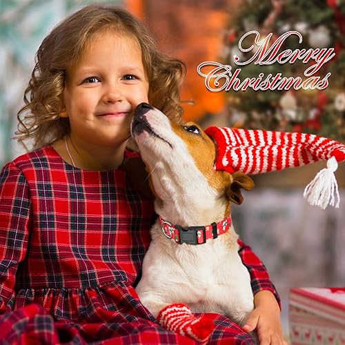 Miniatura 5 de Collar de perro de Navidad con árbol de Navidad de muñeco de nieve para perros grandes, collar de Navidad ajustable de alta calidad para perro