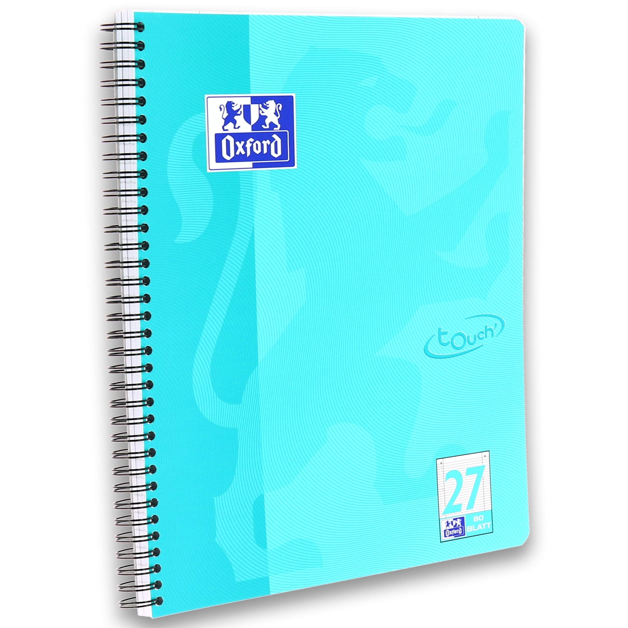 Oxford Touch Lot de 10 cahiers A4 lignés à double marge 80 pages
