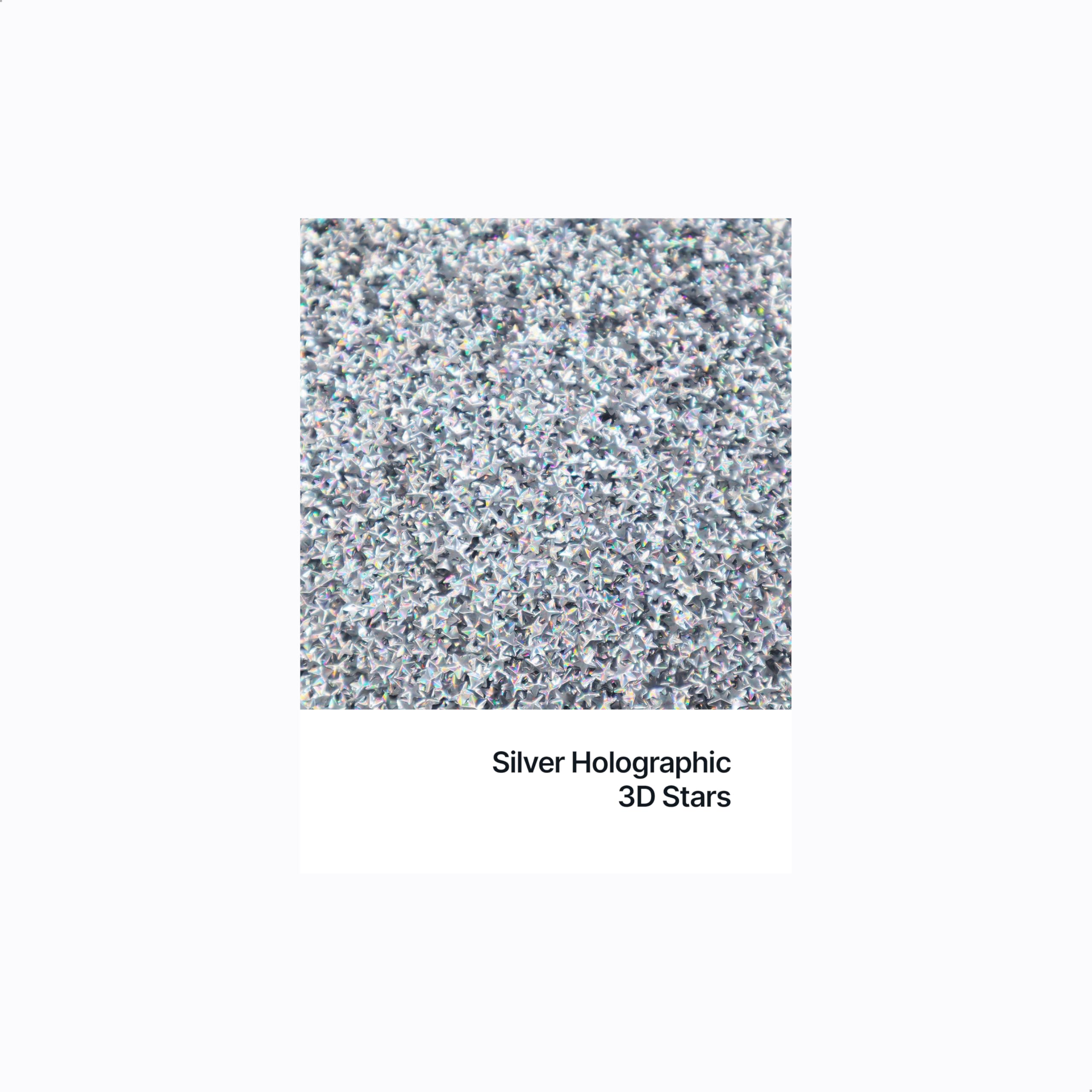 Hemway Ultra Sparkle Glitter 3D Star Shape, 50g, Silver Holographic - Image 2