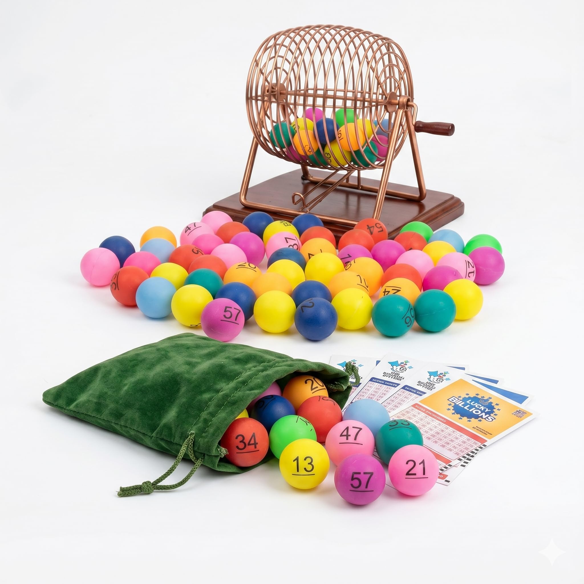 JOINPAYA 60 Pcs Numbered Raffle Balls (1-60), Coloured Ping Pong Lottery Balls for Bingo and Lucky Draws, Multi-Colour Numbered Game Spheres for Fundraising, Pub Quizzes, and Events