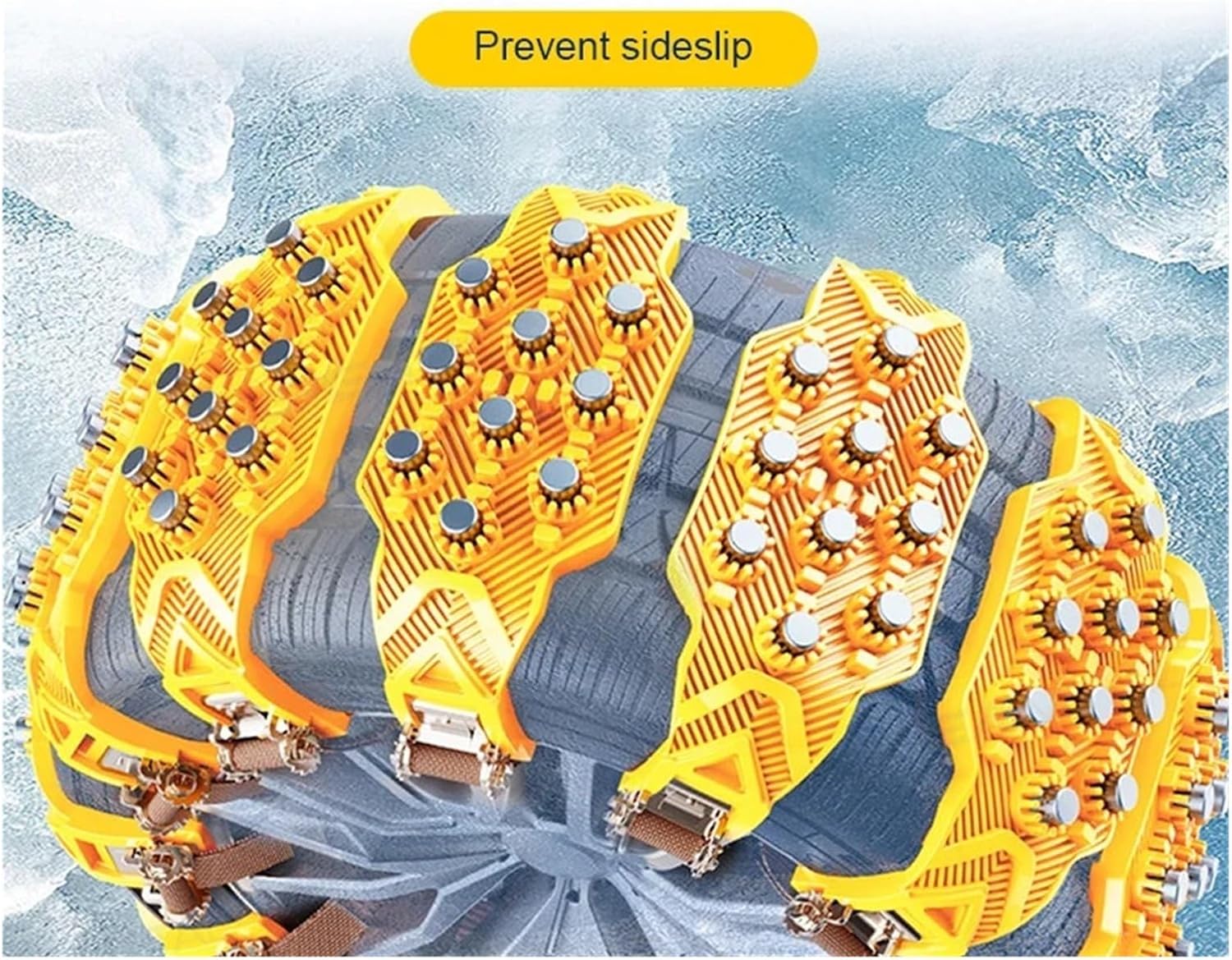 4PCS Car Winter Tire Wheels Snow Chains Snow Tire -skid Chains Wheel Tyre Cable Belt Winter Outdoor Tools(Orange 4pcs)