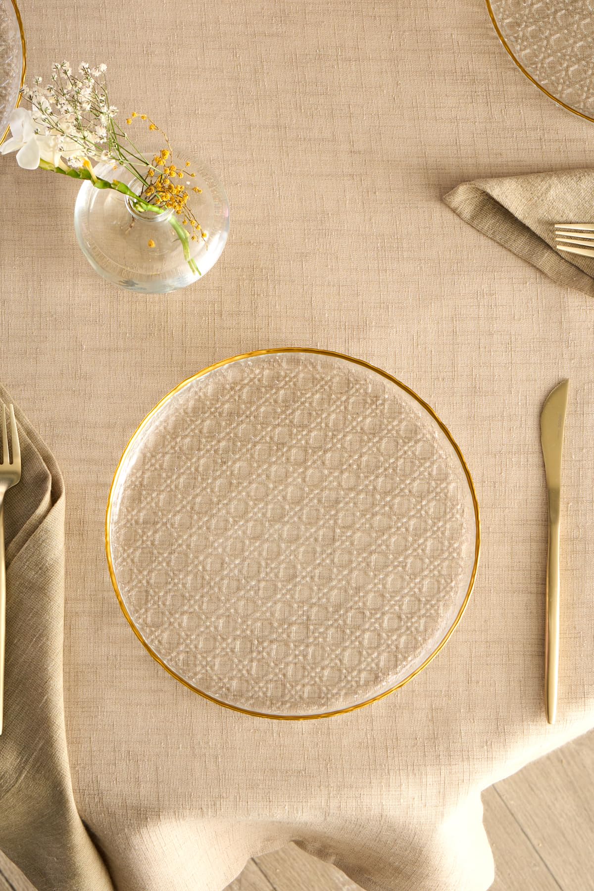 KARACA Rattan-Kuchen-Set, goldfarben, 7-teilig