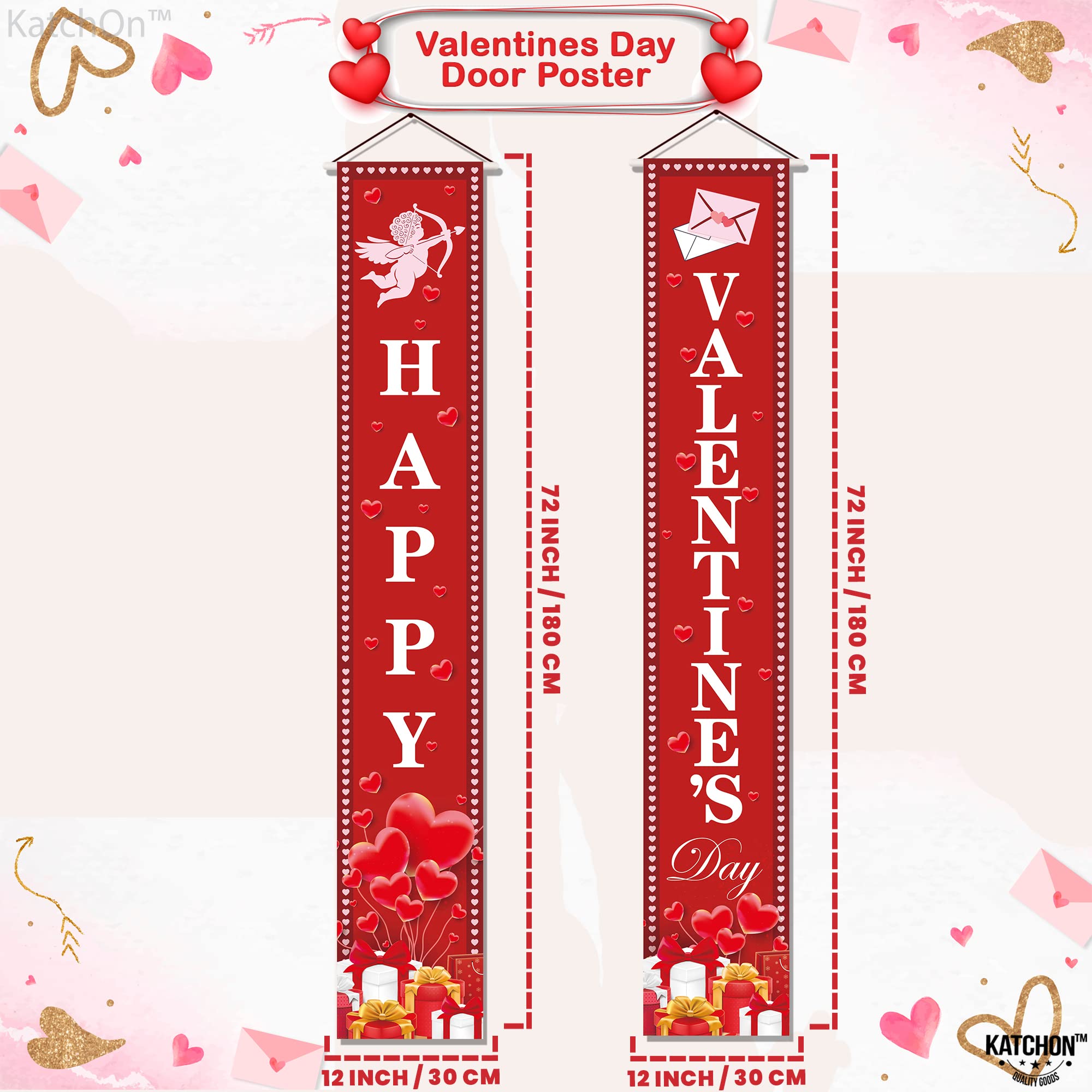 KatchOn Valentine's Day Banner - 72x12 Inch, Red, 72 inches x 12 inches - Image 4