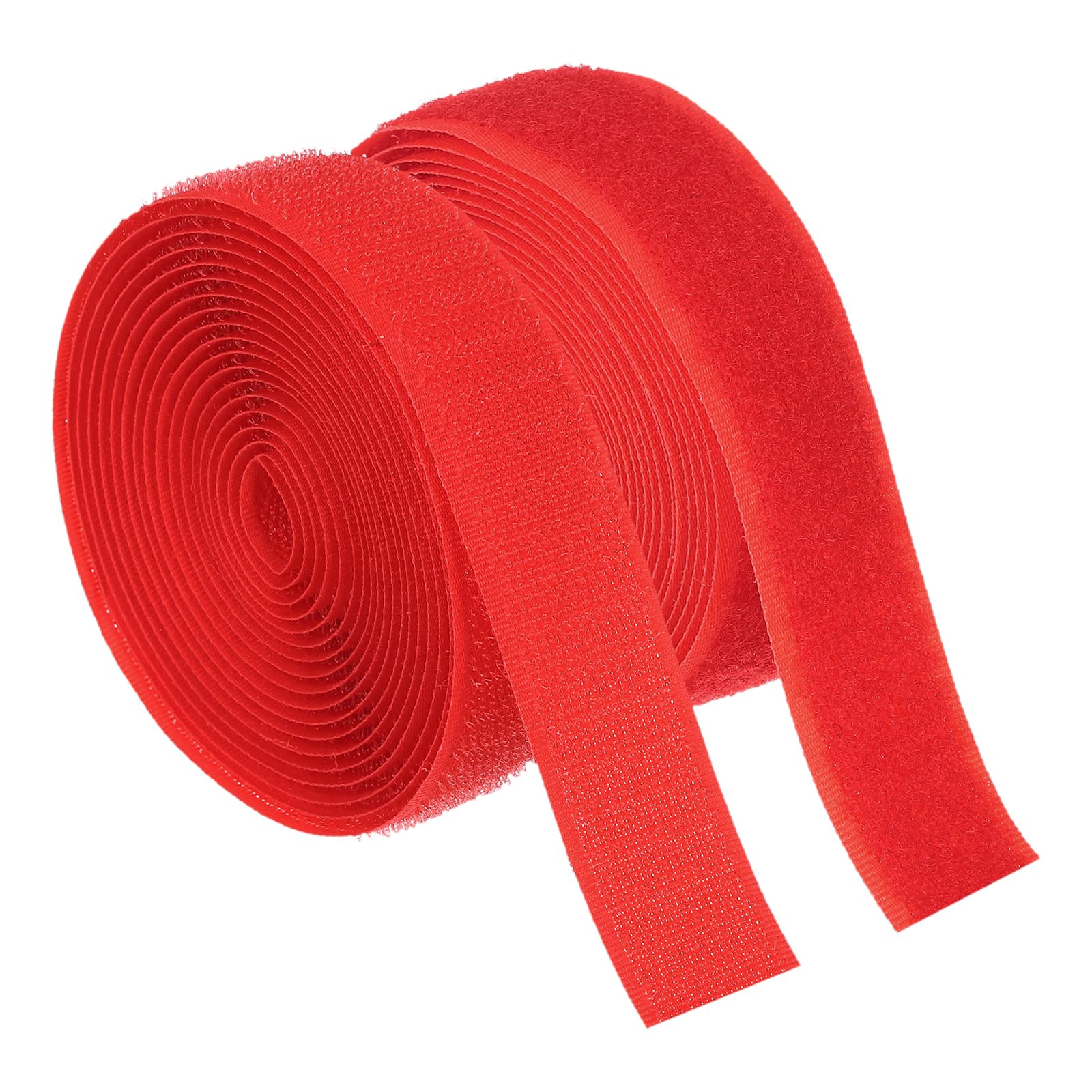 PATIKIL 3 Yard Sew on Hook and Loop Strips, 3/4 Inch(20mm) Width Non-Adhesive Back Nylon Fabric Tape Strong Grip Fastener Strips Interlocking Tape for DIY Craft Sewing, Red