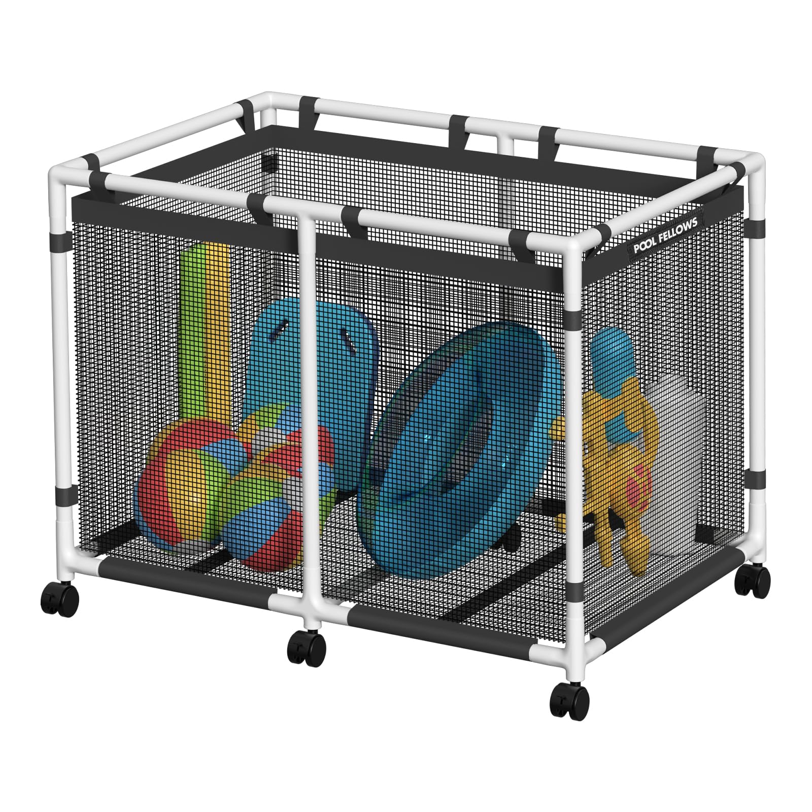 Cestino portaoggetti in plastica per piscine, supporto per noodles, giocattoli, galleggianti, asciugamani, organizer a rete per attrezzature da nuoto, stile Max