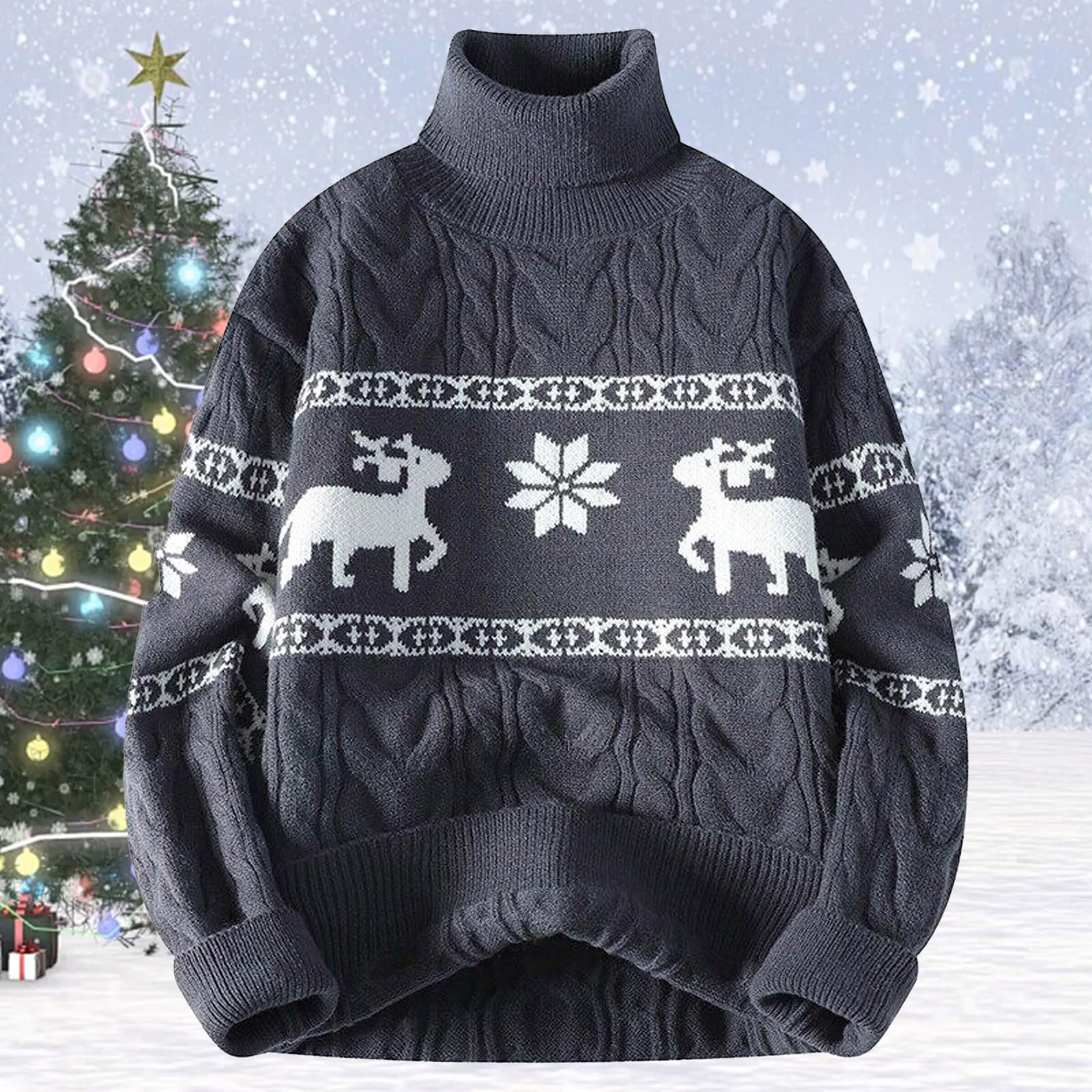 Generisch Rollkragenpullover Herren Thermo Strickpullover Einfarbig Pullover Elastisch Rollkragen Pulli Winter Arbeitspullover Regular Fit Winterpullover Warm Feinstrick Unterzieh