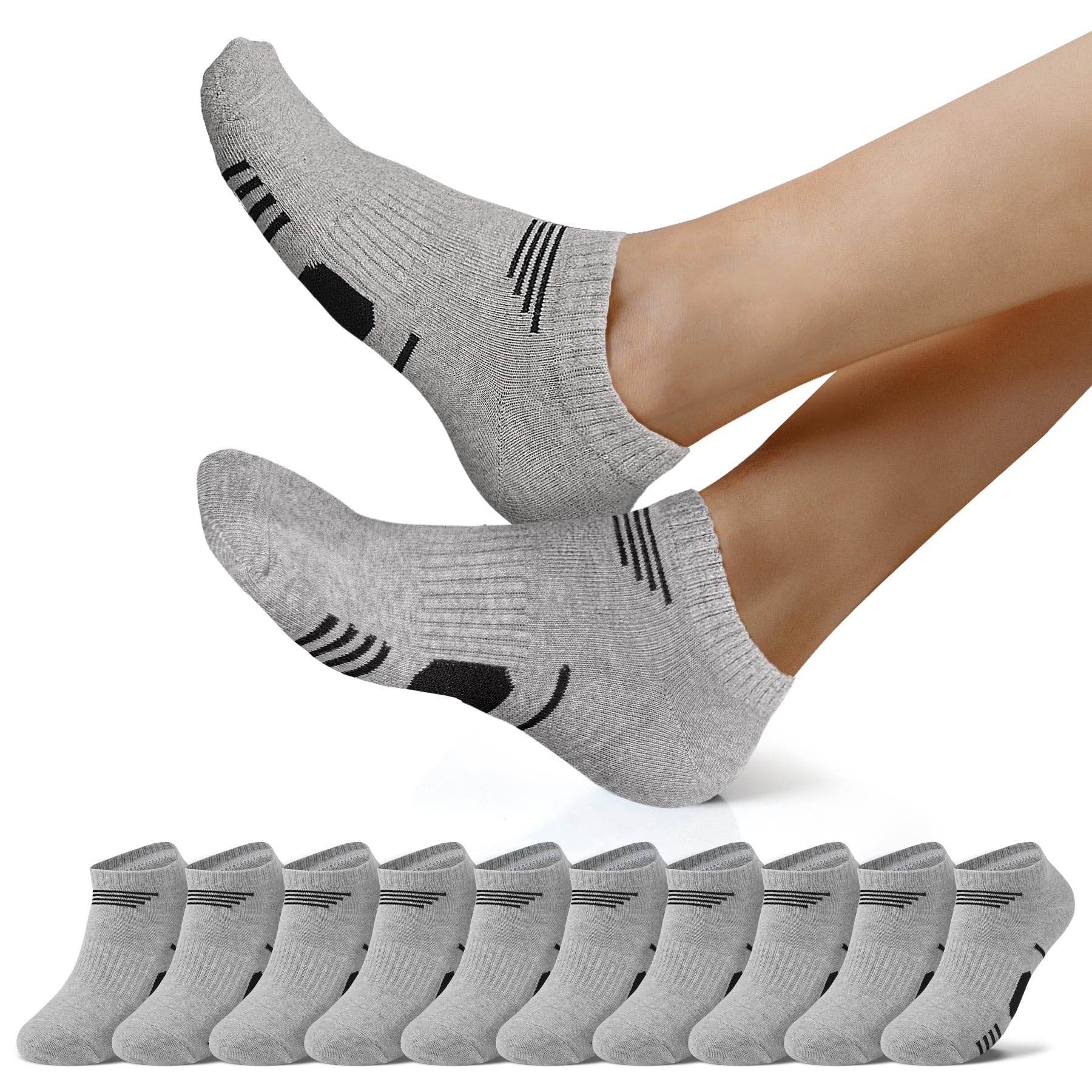 NUOZA 10 Paar Sneaker Socken Herren Damen Kurze Baumwolle Sportsocken Halbsocken Herrensocken Laufsocken Atmungsaktive Größe 35-50