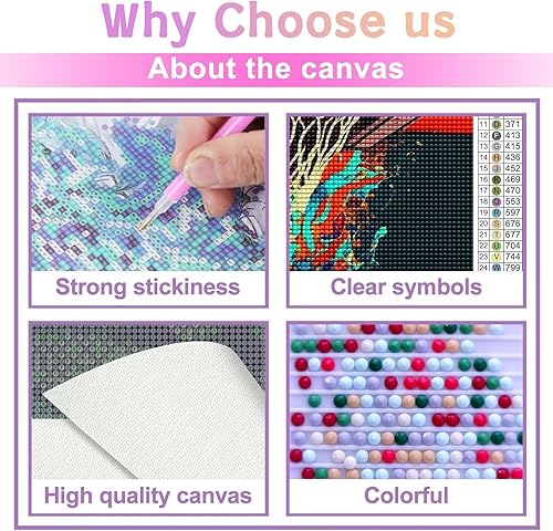 Miniatura 6 de Treff Kits de pintura de diamantes, pintura de arte de baloncesto, kits de pintura artística de diamantes para adultos, taladro cuadrado completo,