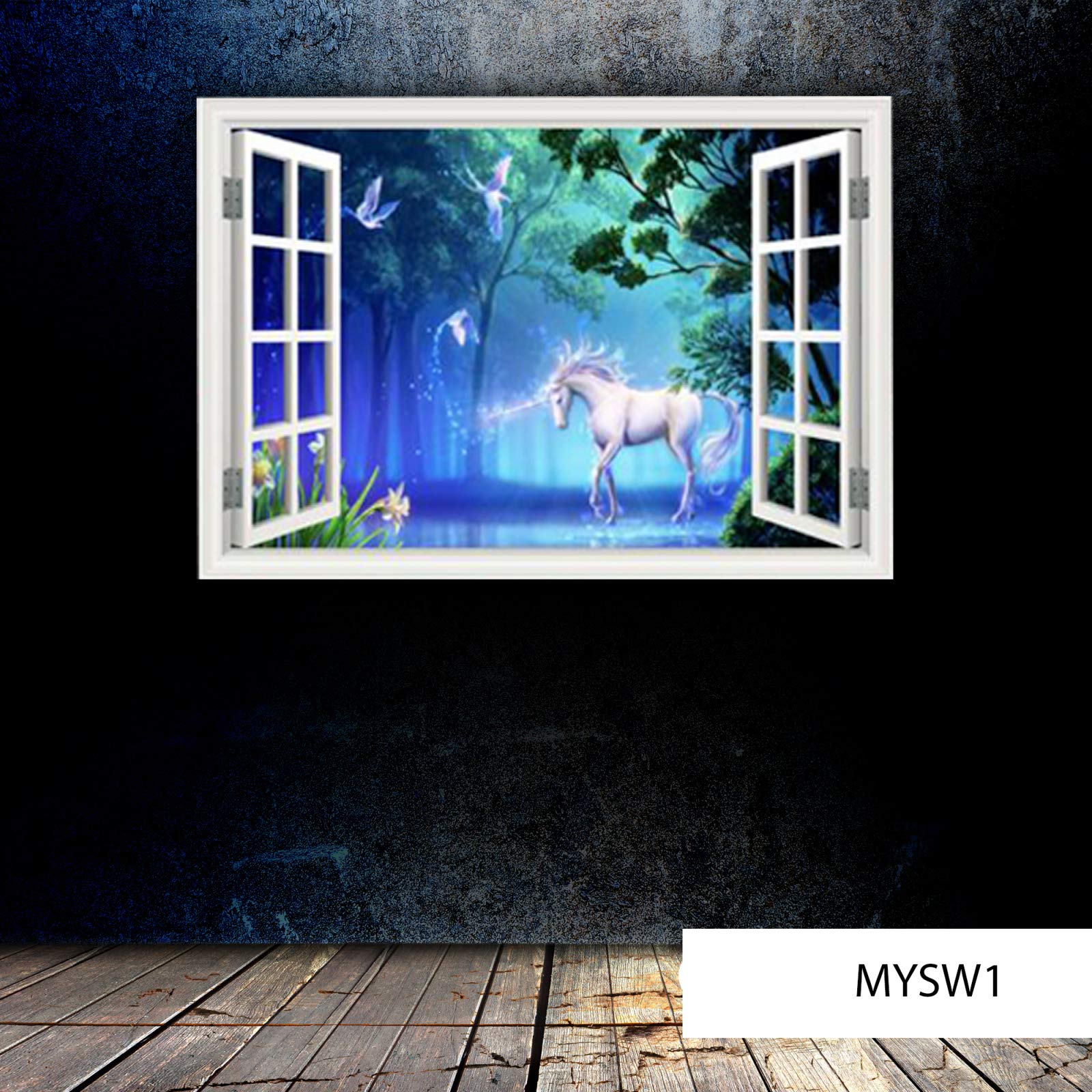 MySticky 3D Window Frame Wall Decal - Fantasy Design Vinyl Sticker, Removable Wall Art For Bedroom, Living Room