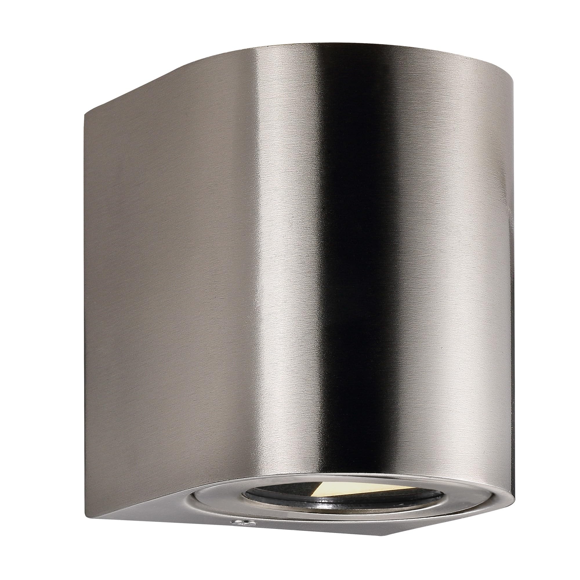 Nordlux CANTO 2 Wandleuchte Edelstahl, LED, 10.6W, 500 Lumen, IP44, Up- & Downlight, 3000K, 30.000 Stunden Lebensdauer, Inklusive 4 Lichteffekte, Modernes Design