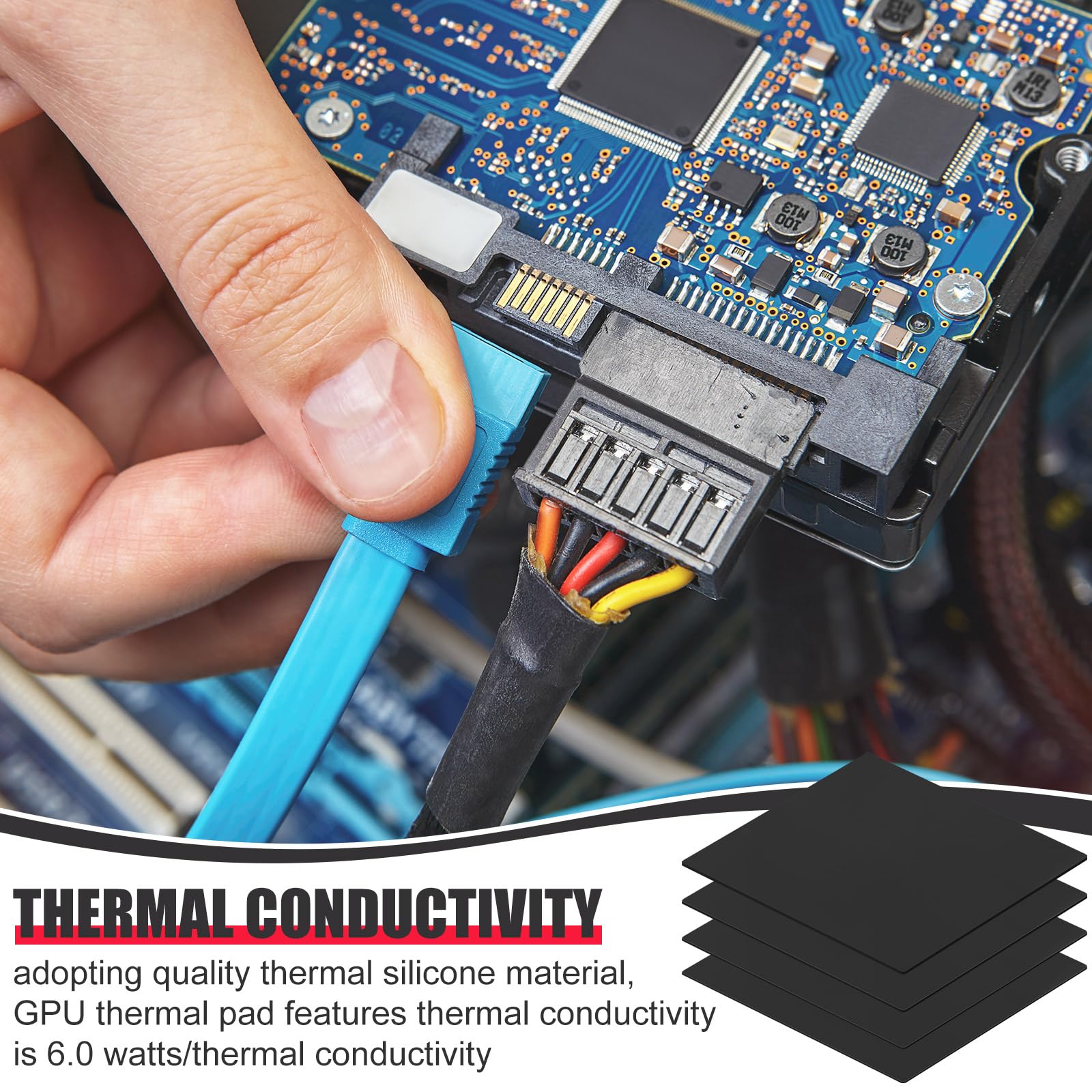 Threlaco 40 almohadillas térmicas de grafeno de 38 x 38 mm, alta conductividad, alternativa de pasta de CPU