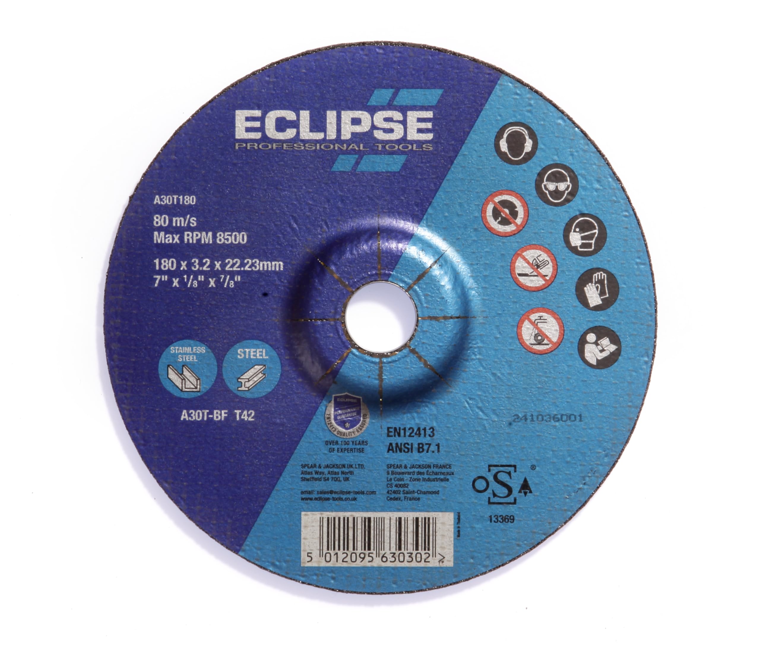 Eclipse Professional Tools A30T180 Cut Off Wheel (180 x 3.2 x 22.23mm)